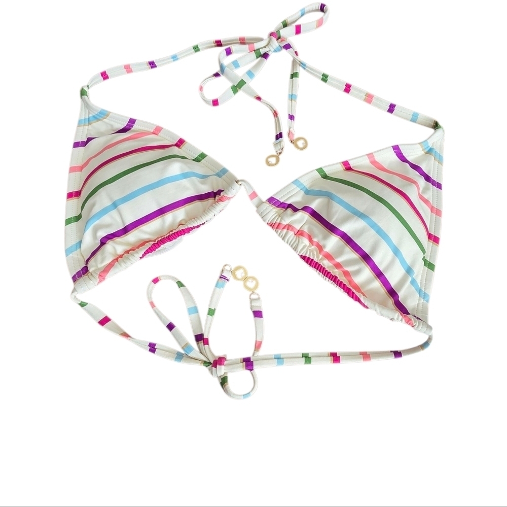 NWT Kate Spade Party Stripe Triangle Bikini Two Piece Swimsuit Sz Large  S3A226S - Picture 5 of 15